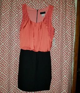 Nwt B.DARLIN, navy blue and orange dress,  meduum